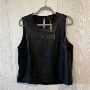 NWT Christian Siriano Faux Vegan Leather Sleeveless Top